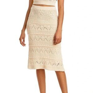 Lucy Paris Womens Kirana Crochet Knee-Length Pencil Skirt XS